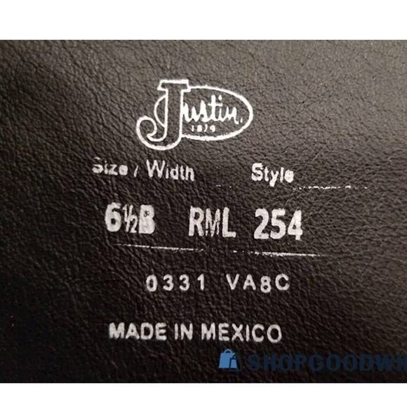 NEW JUSTIN REBA LESLIE GENUINE LEATHER BOOTS WOMENS SIZE 6.5 - Picture 8 of 9